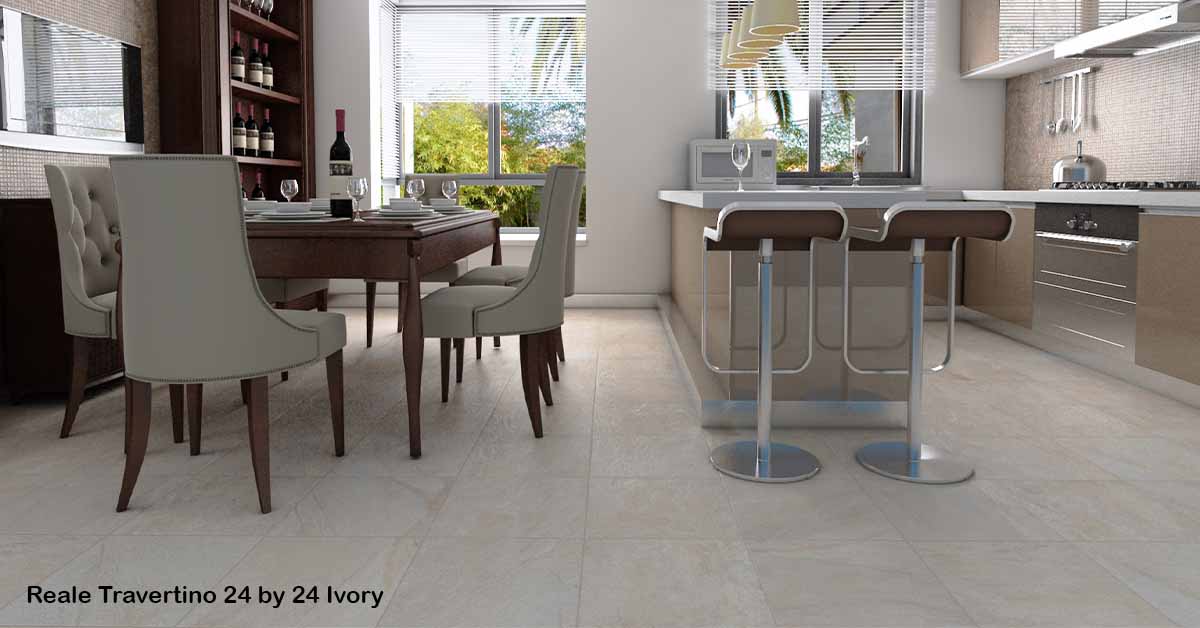 Reale Travertino 16x16 Ivory